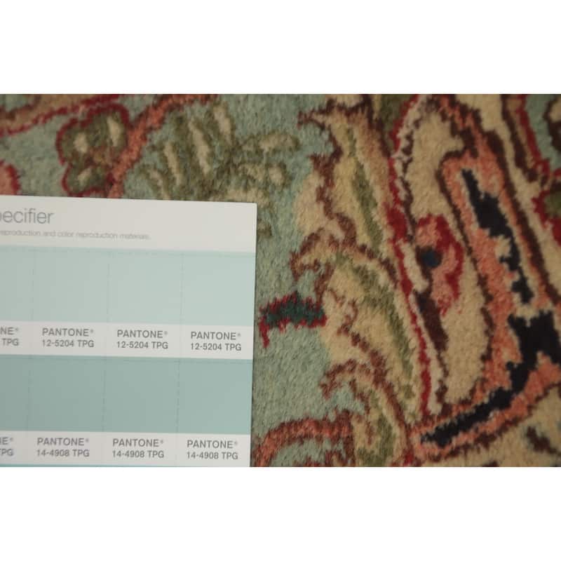 Hand Knotted Oriental 100% Wool Carpet Traditional Floral Beige & Ivories Tabriz Area Rug - 9' 4'' X 6' 0''