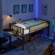 preview thumbnail 5 of 38, Metal Loft Bed with Desk, Rattan Loft Bed Frame with Hanging Storage