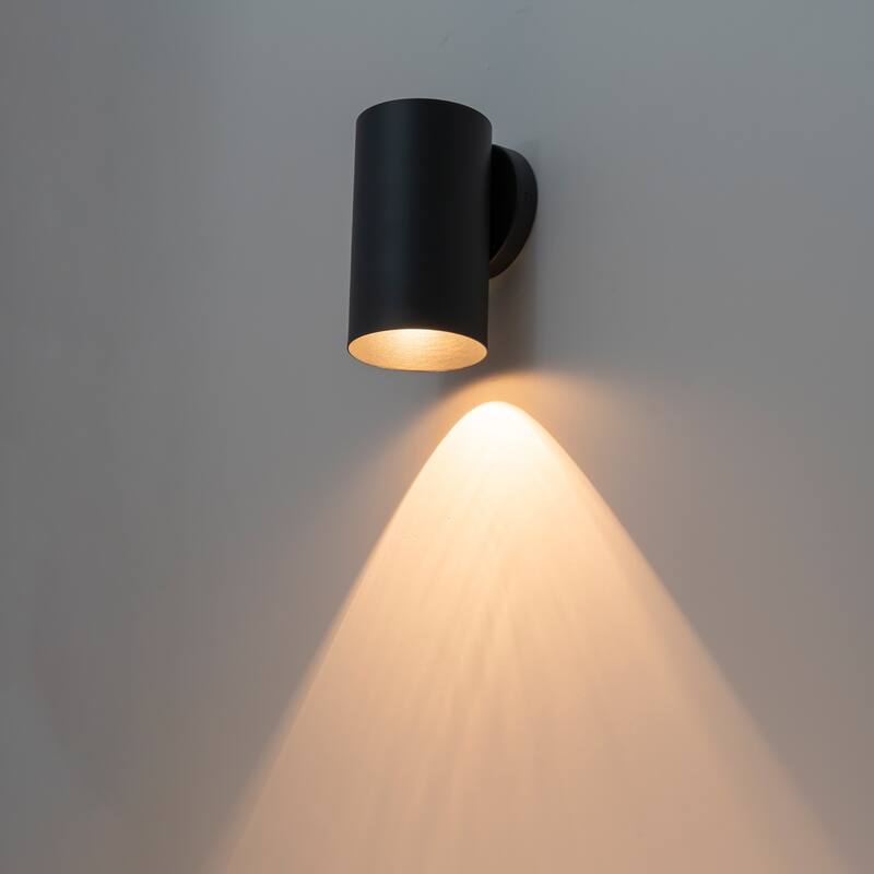 1-Light Cylinder Outdoor Wall Sconce