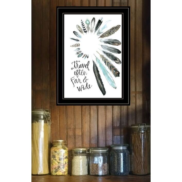 TrendyDecor4U Contemporary "Travel Often Far and Wide" Framed Print Wall Art by Masey St