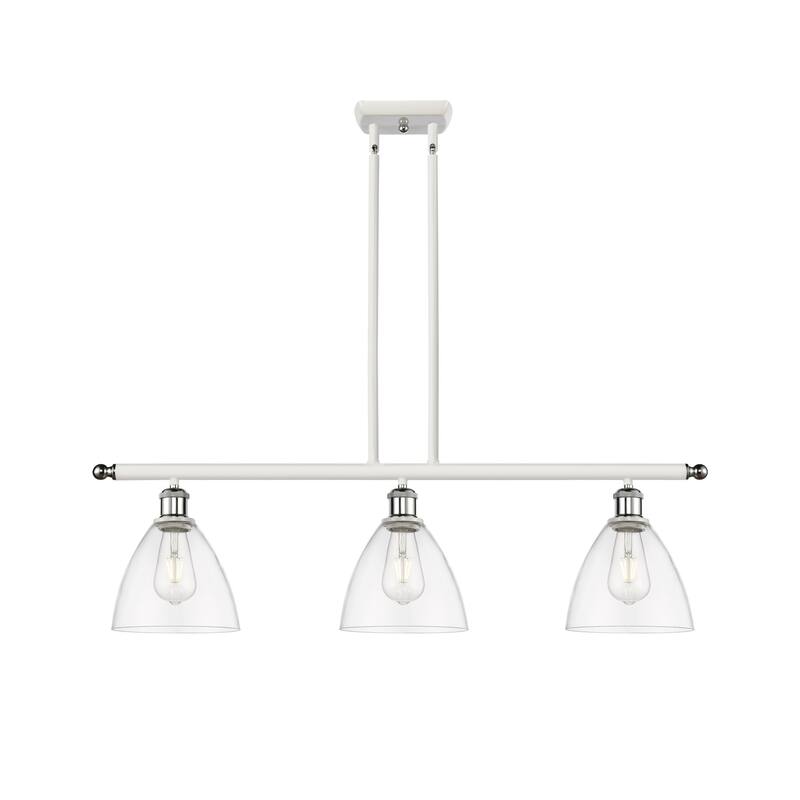 Innovations Lighting 516-3I-11-36 Bristol Linear Bristol Glass 3 Light - White and Polished Chrome / Clear