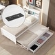 preview thumbnail 1 of 12, White Twin Size Platform Bed with Storage Headboard, USB, Trundle Bed Frame White