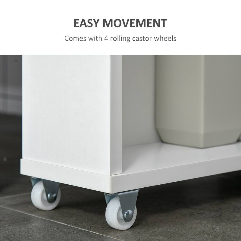 Kleankin Slim Bathroom Cabinet With Wheels Storage Organizer