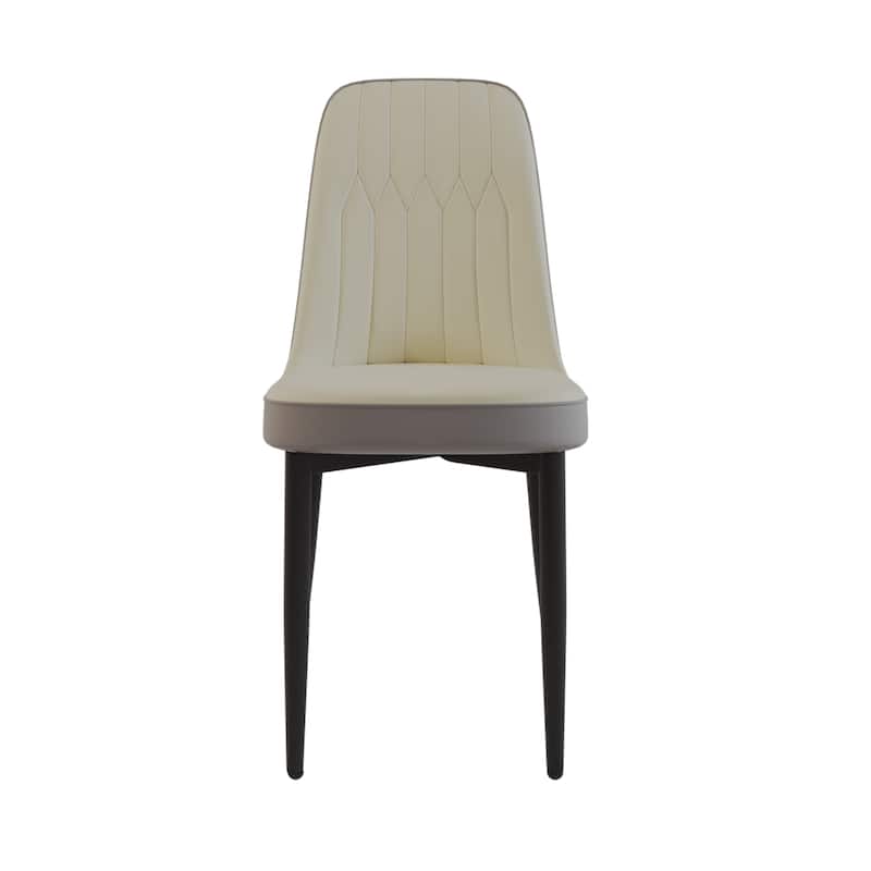 Metal Faux Leather Dining Chairs Set of 4 - N/A