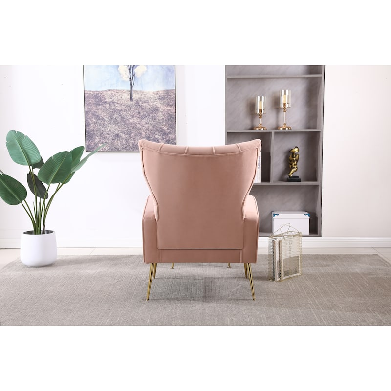 31.5" Velvet Button Tufted Arm Chair