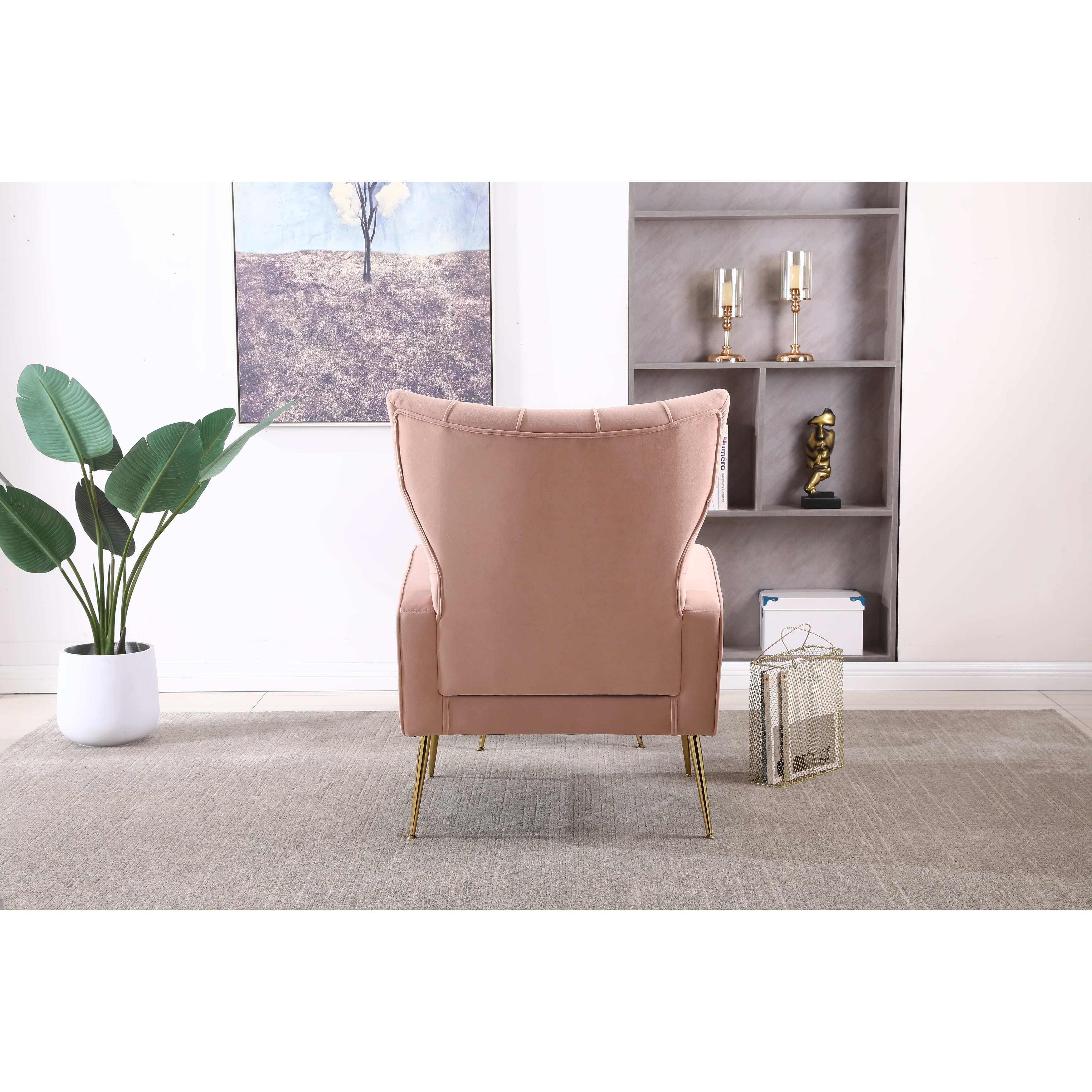 Pink armchair and best sale ottoman
