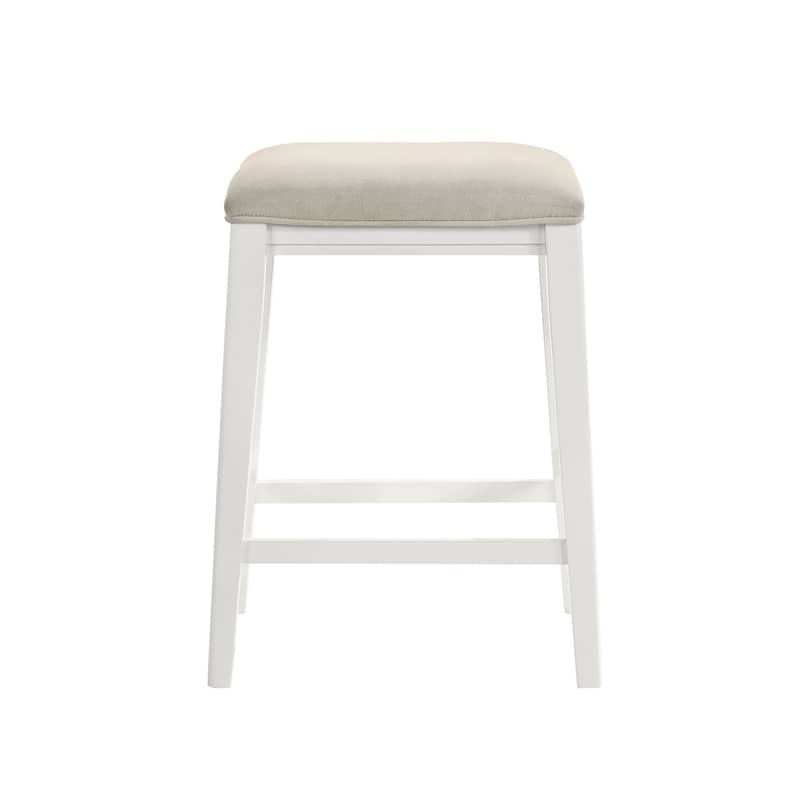 Jane Contemporary Transitional Backless Wood Counter Height Kitchen Bar Stool with Fabric Upholstered Seat