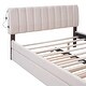 preview thumbnail 17 of 32, Eye-catching Design Teddy Fleece Upholstered Platform Bed with Twin XL Trundle, LED Light, Queen Size