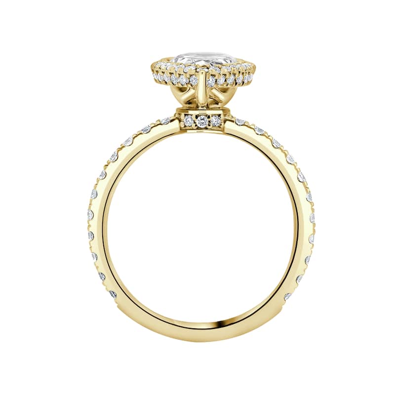 Auriya 14k Gold 5 3/4ctw Pear-shaped Lab grown Halo Diamond Engagement Ring (E-F VS)