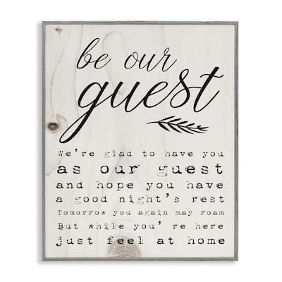 Stupell Collection Be Our Guest Poem Cursive, Framed Giclee, 16 x 1.5 x 20, Made in USA - Multi-color