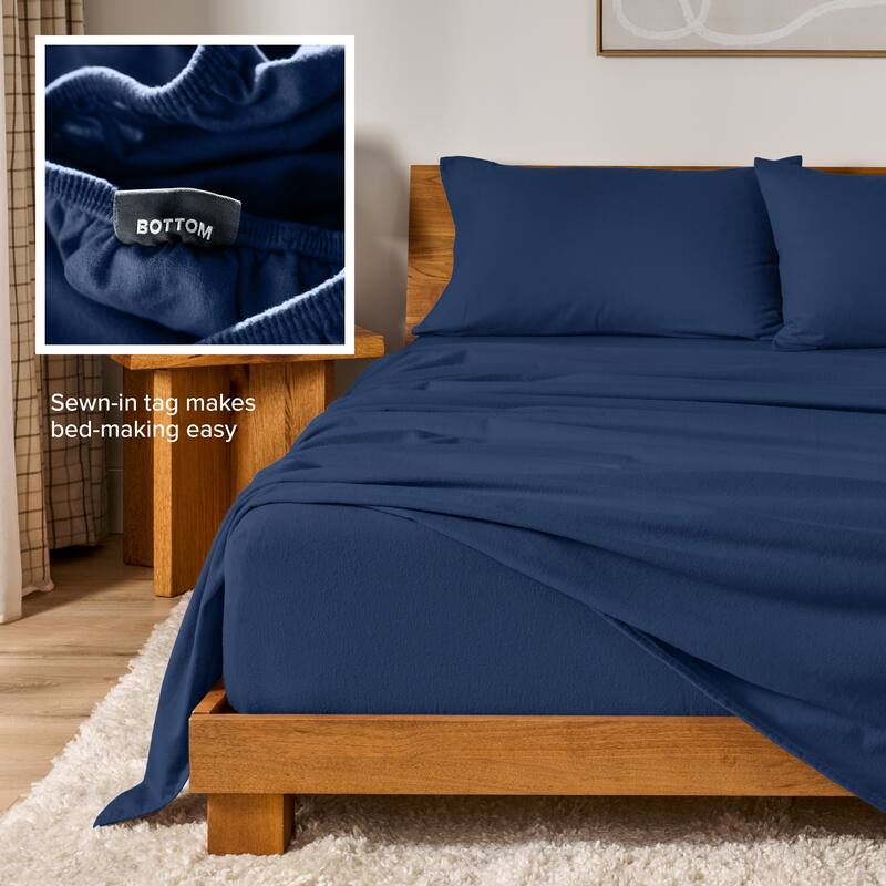 Bare Home Cotton Flannel Sheet Set - Velvety Soft Heavyweight