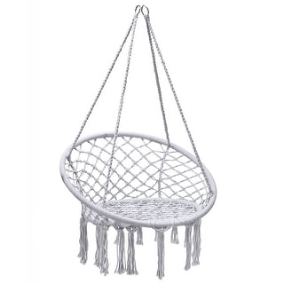 Best choice products hanging cotton hammock swing with fringe tassels sale