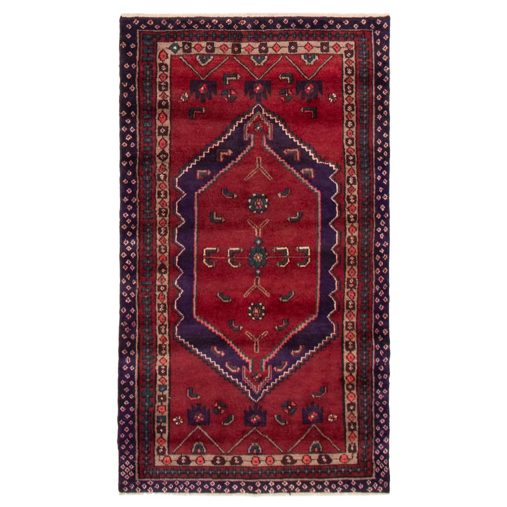 ECARPETGALLERY Hand-knotted Anadol Dark Red Wool Rug - 3'10 x 6'9