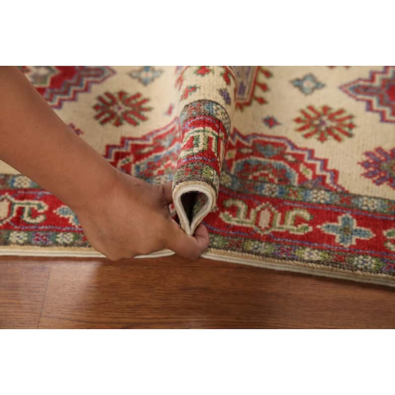 Geometric Kazak Accent Rug Handmade Oriental Wool Carpet - 2'1"x 2'10"