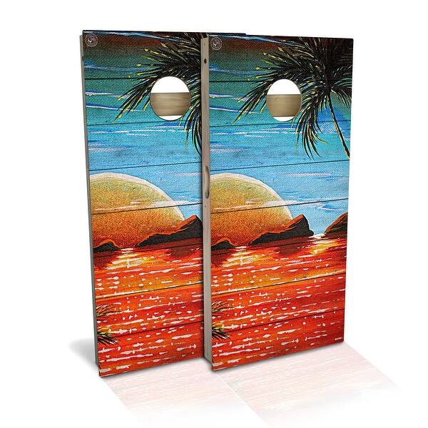 slide 2 of 8, Ocean Sun Outdoor Cornhole Board Set Backyard 2x4 - Include Carrying Case
