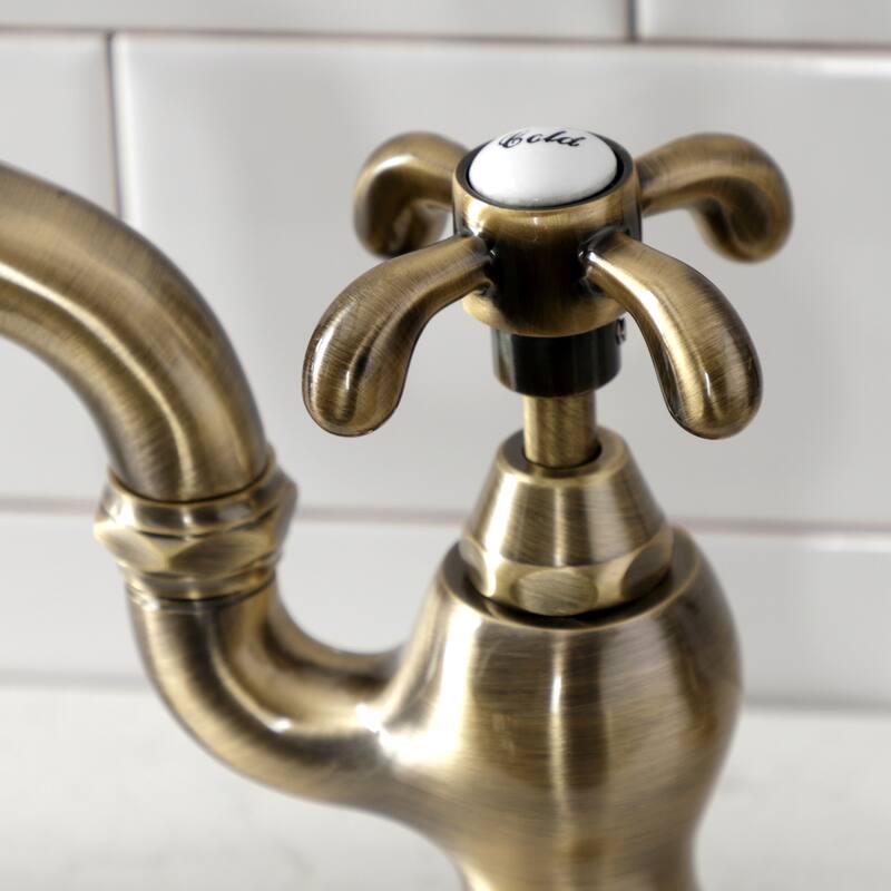 Kingston Brass French Country Bridge Kitchen Faucet with Brass Sprayer