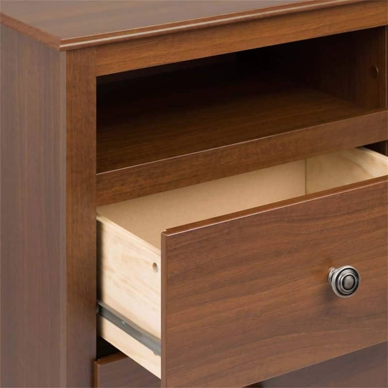 2 Drawer Nightstand Simple Black