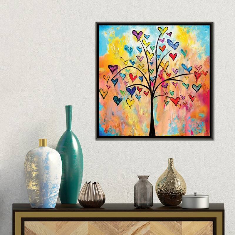 iCanvas "Tree Of Hearts" by Ivan Guaderrama Framed