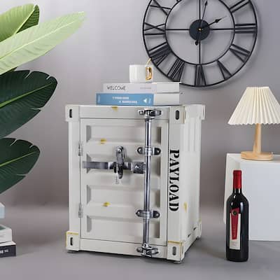 Industrial Farmhouse 2-drawer Storage Side Table
