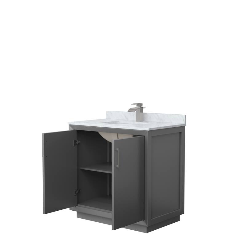 Strada 36-Inch Single Vanity Set, Carrara Marble Top