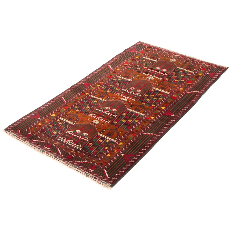 ECARPETGALLERY Hand-knotted Teimani Brown Wool Rug - 3'10 x 7'0