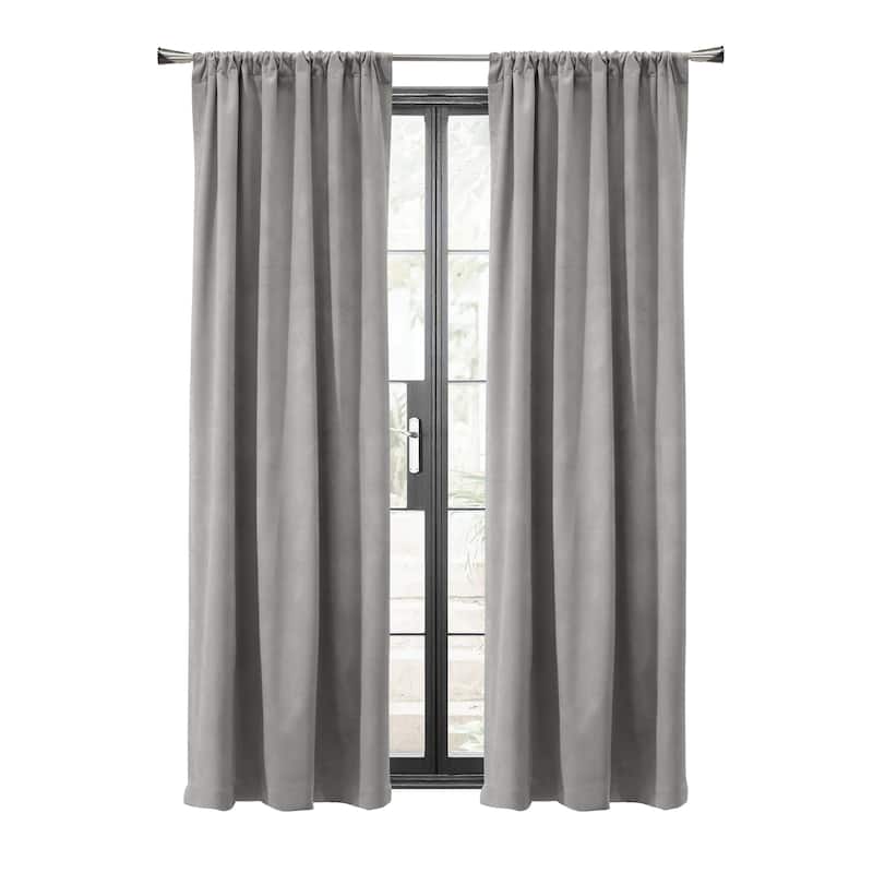 Scala Room Darkening Velvet Dual Header Curtain Panel