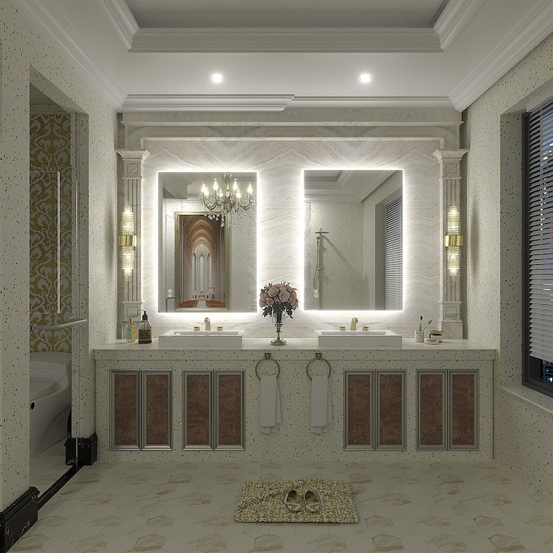 Frameless LED Backlit Anti-Fog Bathroom Vanity Mirror