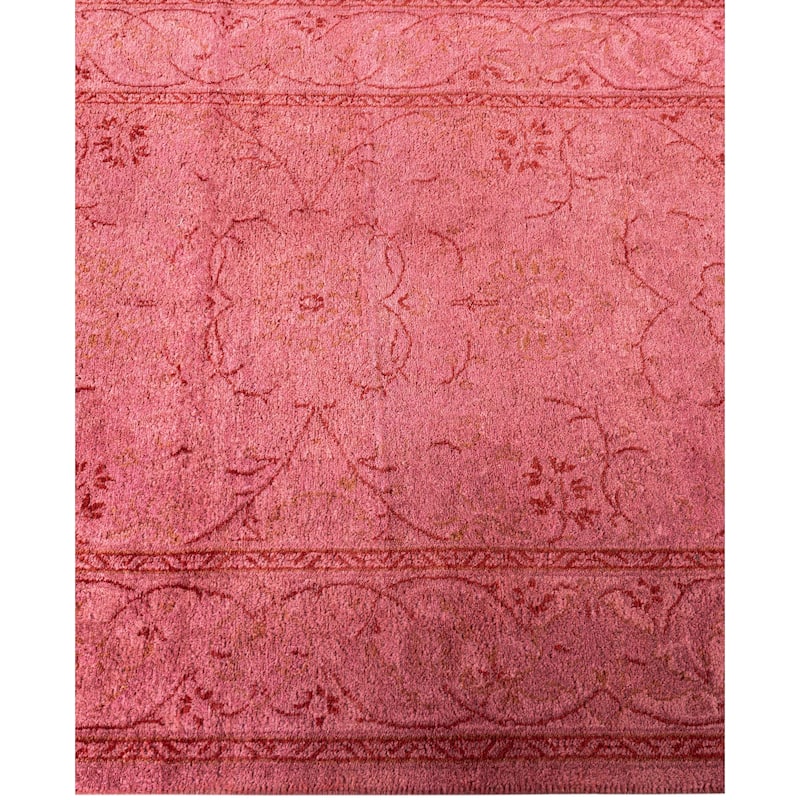 Overdyed One-of-a-Kind Hand-Knotted Area Rug - Pink - 2' 6" x 14' 2"