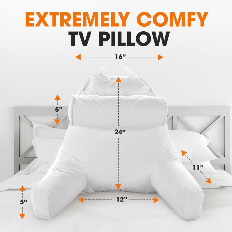 Cheer Collection Extra Large TV Pillow With Detachable Bolster