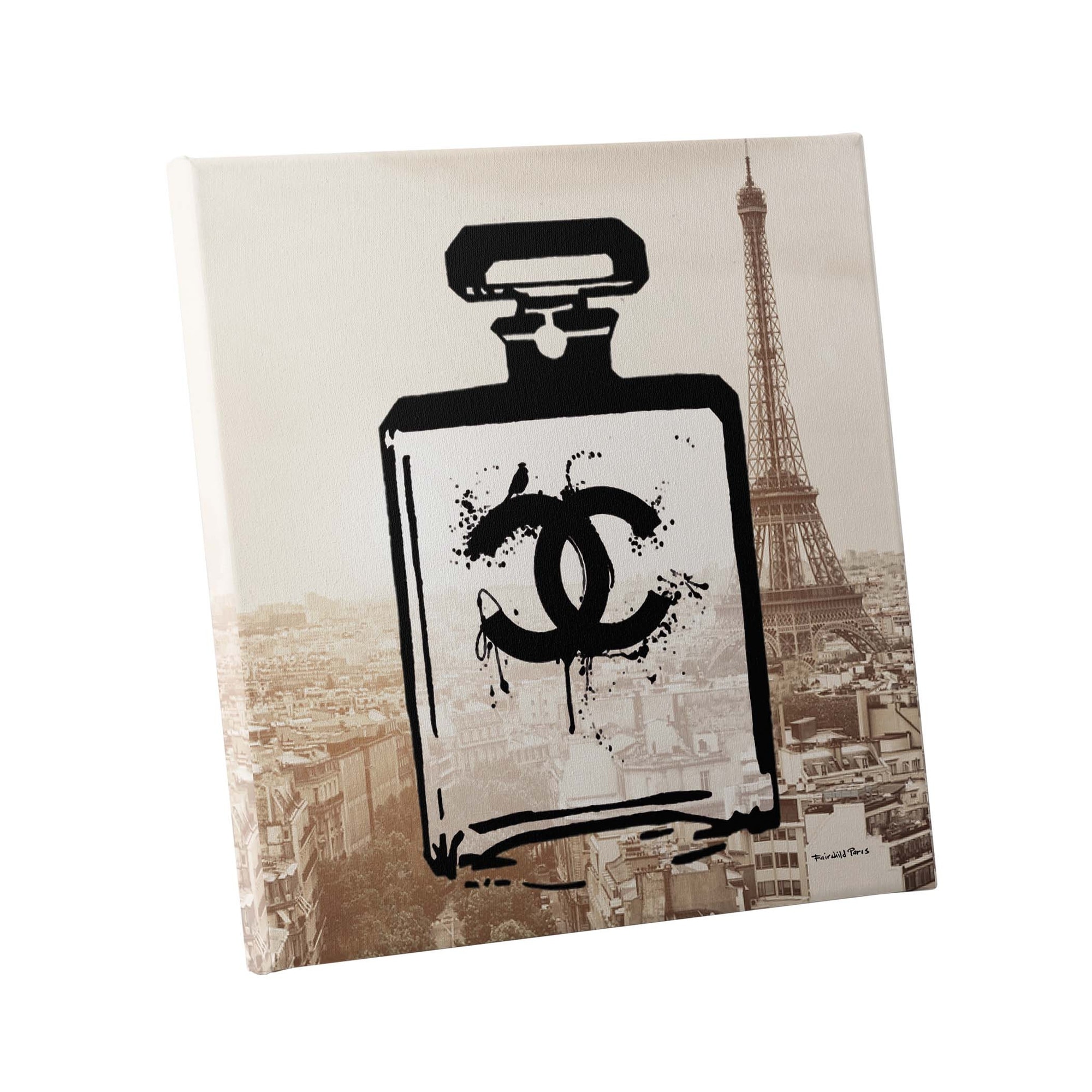 Fairchild Paris - Chanel Perfume Bottle Paris - Canvas Wall Art 16 x 16 - 16 x 16