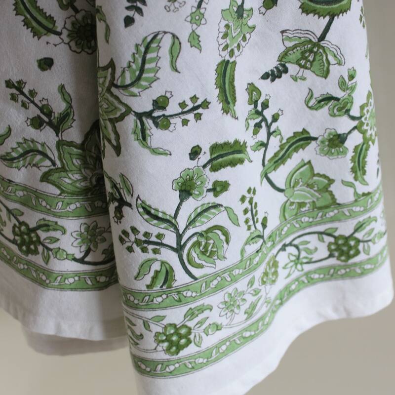 Green Chintz Round Tablecloth