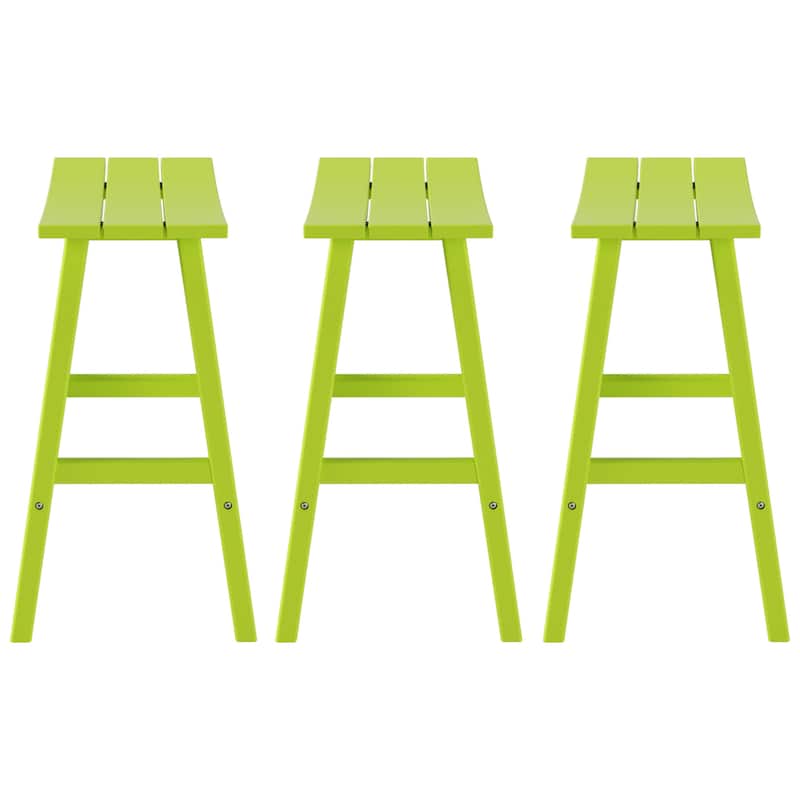 Laguna Hdpe All Weather Outdoor Patio 29" Saddle Seat Bar Stool (Set Of 3)
