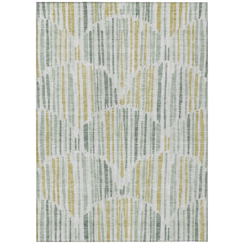 HomeRoots Abstract Transitional Rectangle Outdoor Rug