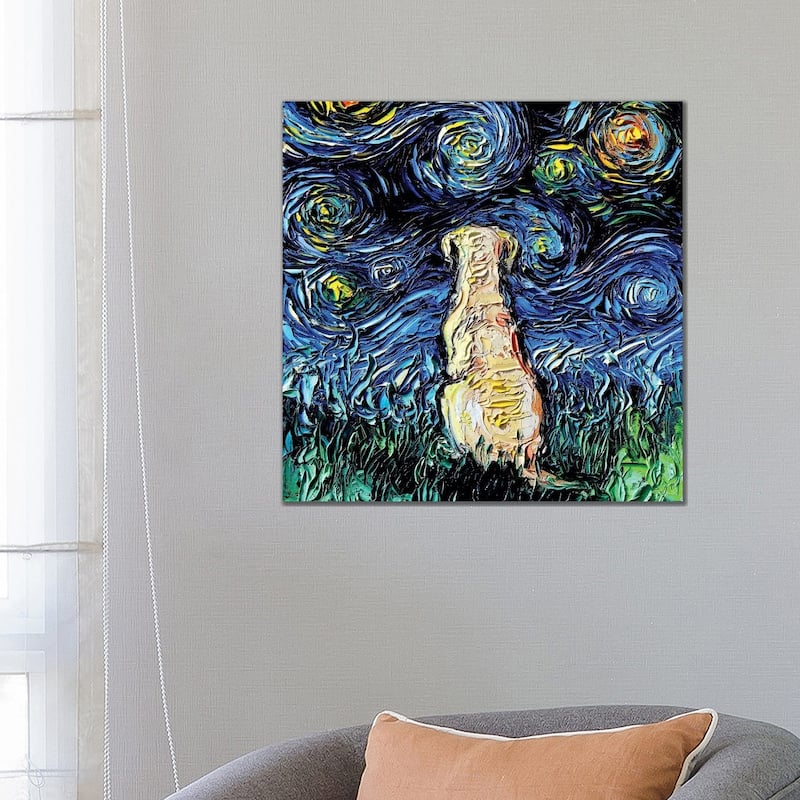 iCanvas "Yellow Labrador Night" by Aja Trier Canvas Print - 26x26x1.5