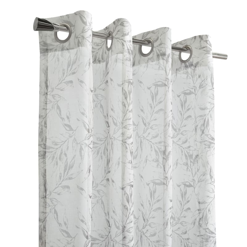 Jenny Sheer Botanical Print Grommet Curtain Panel by Habitat