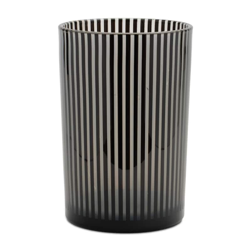 Striped Glass Candle Holder (Set of 2)