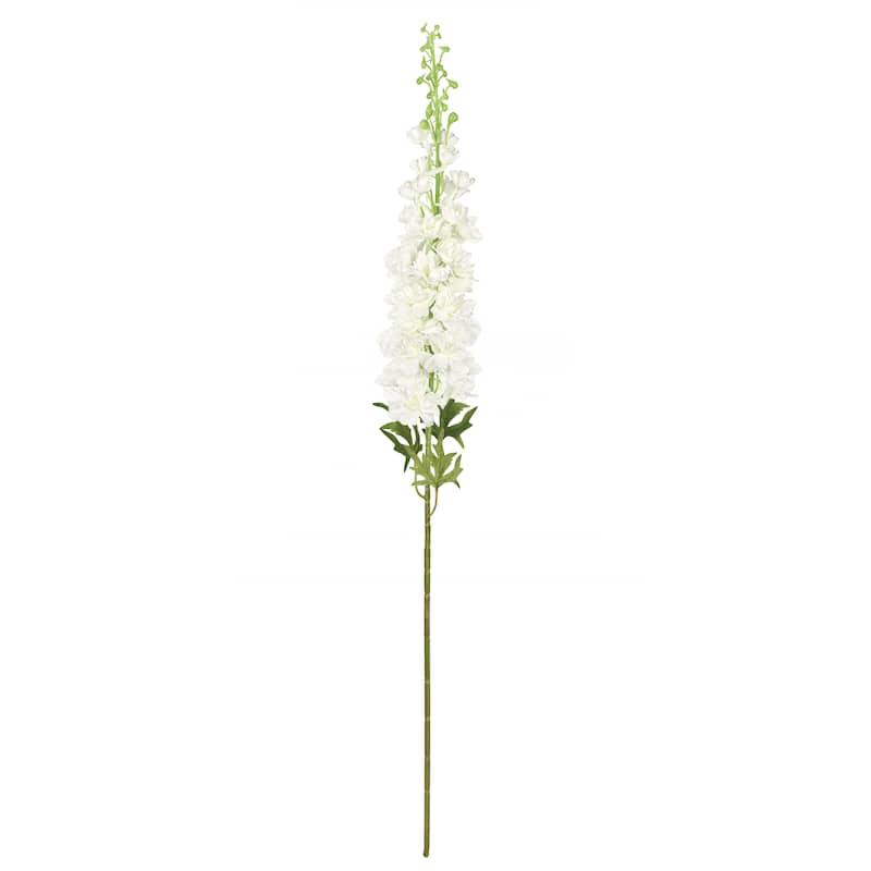 Set of 3 Cream White Artificial Delphinium Flower Stem Spray 49in - 49" L x 5" W x 5" DP
