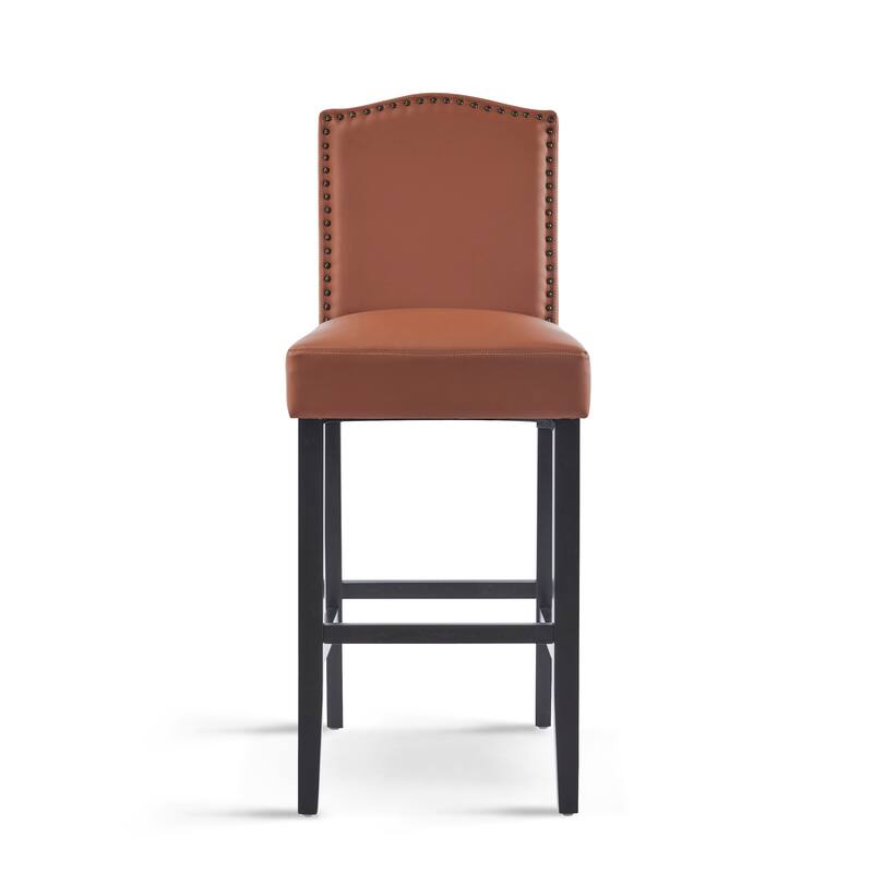 Barstools Set of 2, Counter Height Upholstered Bar Stools for Kitchen Island, Rubberwood Legs Seating 300LBS Weight Capacity
