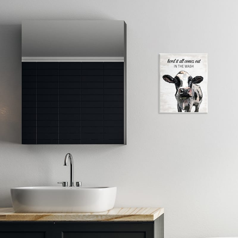 Stupell Farm Animal Laundry Pun Wall Plaque Art Design By Lettered and Lined