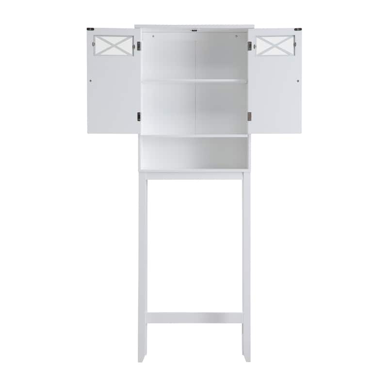 Teamson Home Dawson Over-the-Toilet Space Saver, White - 8"L x 25"W x 68"H
