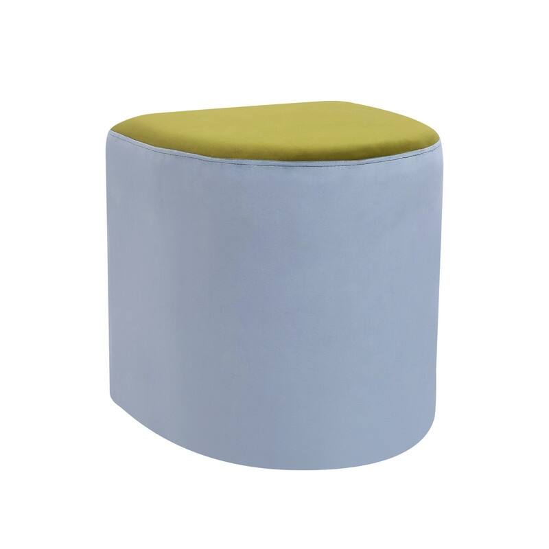Adeco Modern Round Velvet Ottoman Foot Rest Stool Upholstered Footstool