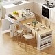 preview thumbnail 2 of 18, Kitchen Island With Extendable Dining Table For 4-6 Person,Two-tone Kitchen Table with Double-sized Storage,Power Outlet