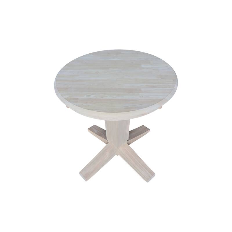 30 in Solid Wood Round Top Pedestal Dining Table