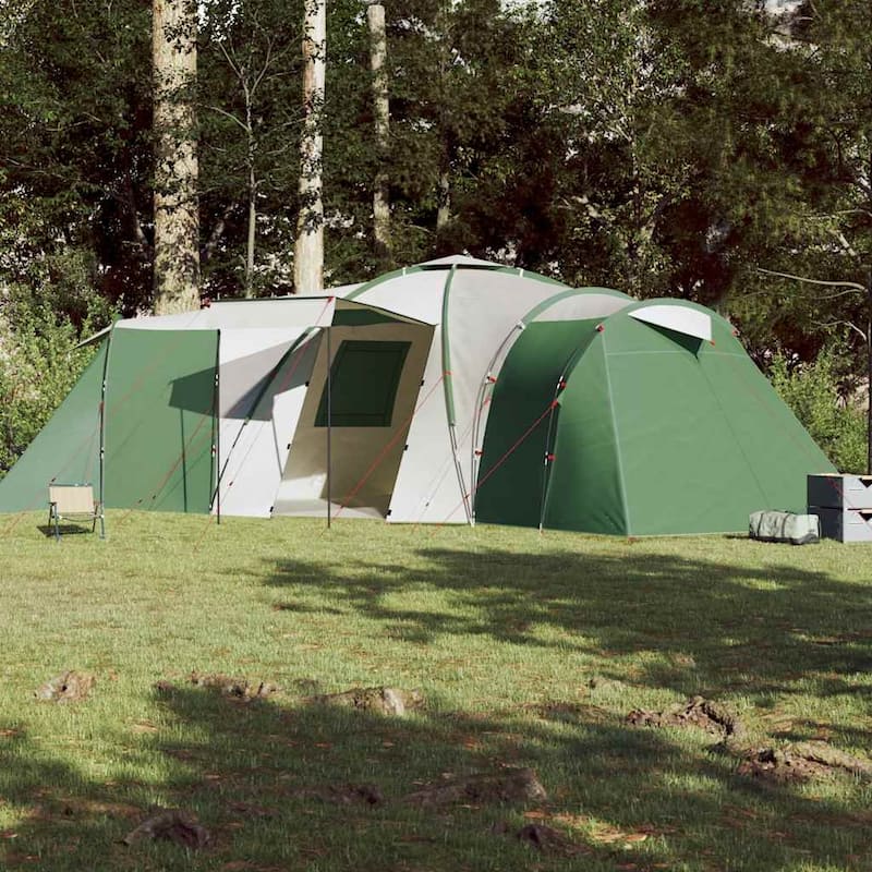 vidaXL Family Tent Dome 12-Person Green Waterproof - 330.7" x 283.5" x 78.7"