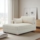 preview thumbnail 52 of 150, 42" W Plush Corduroy Upholstered Chaise Lounge Sleeper for Living Chaise-Left Facing - White