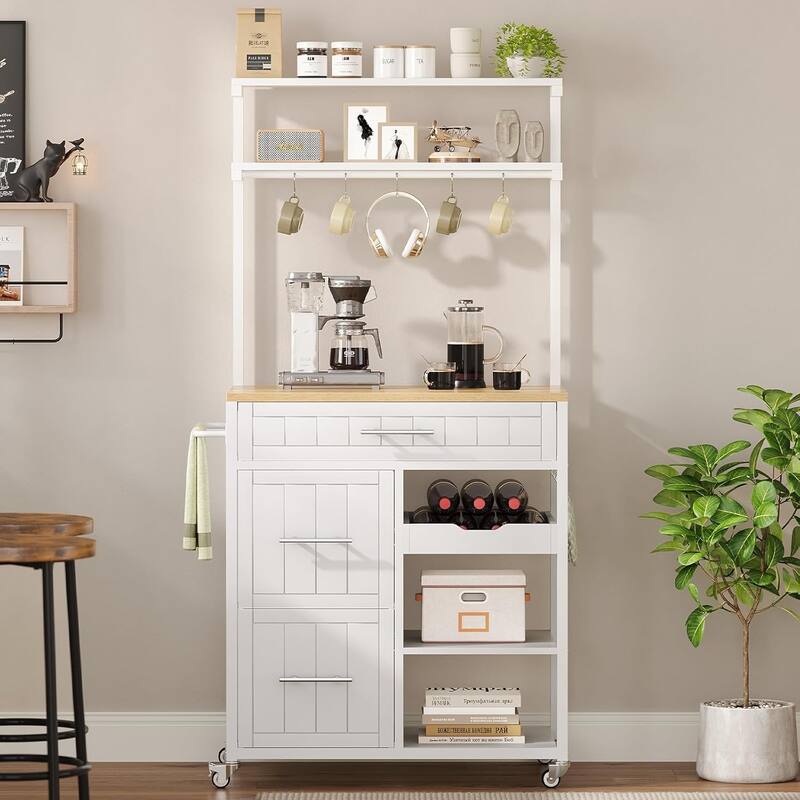 Mobile Kitchen Island Storage Kitchen Island Cart Shelves 3 Drawers
