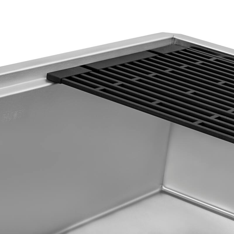 Ruvati Black Silicone Foldable Drying Rack for Workstation Sinks Trivet Window Pane Design - RVA1397