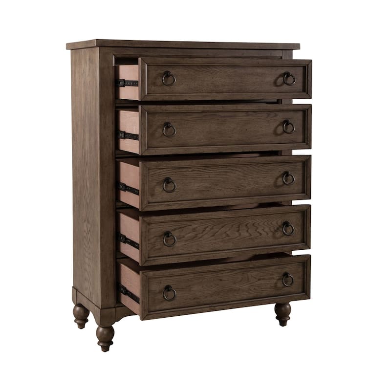 Americana Farmhouse Dusty Taupe 5 Drawer Chest