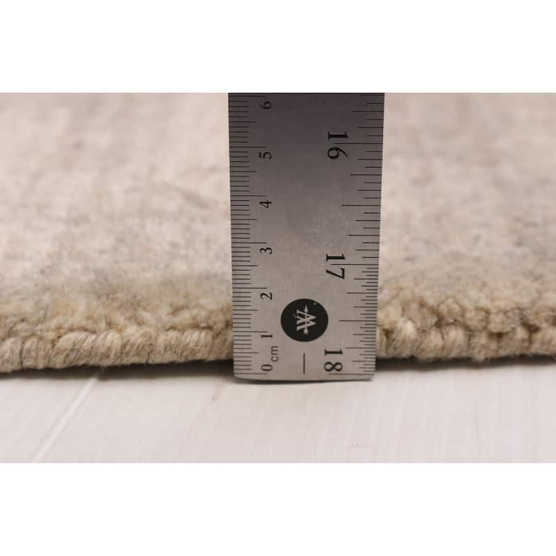 ECARPETGALLERY Hand Loomed Kashkuli Gabbeh Light Grey Wool Rug - 5'7 x 7'8
