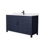 preview thumbnail 9 of 44, Beckett 60 Inch Single Vanity, Cultured Marble Top Dark Blue, Black Trim, White Cultured Marble Top